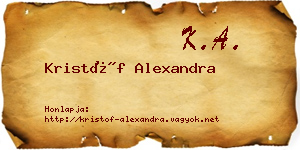 Kristóf Alexandra névjegykártya