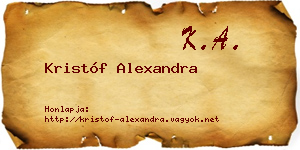 Kristóf Alexandra névjegykártya