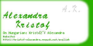 alexandra kristof business card